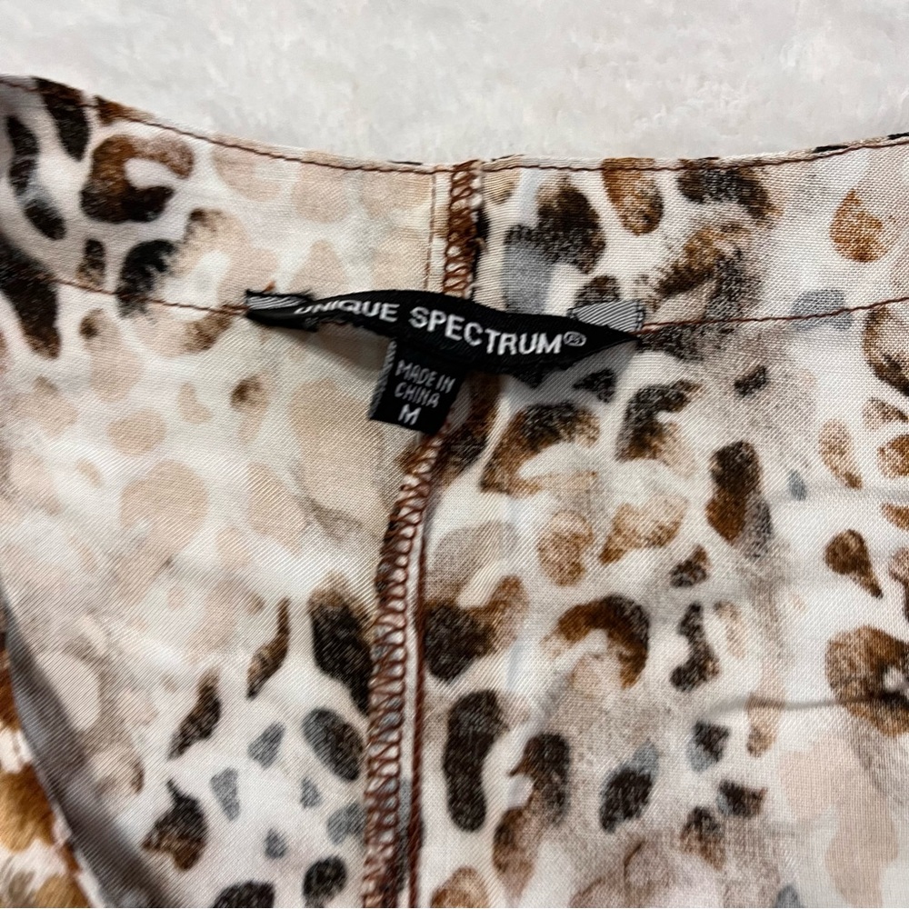 Unique Spectrum Animal Print Ruffle Blouse - Picture 2 of 3